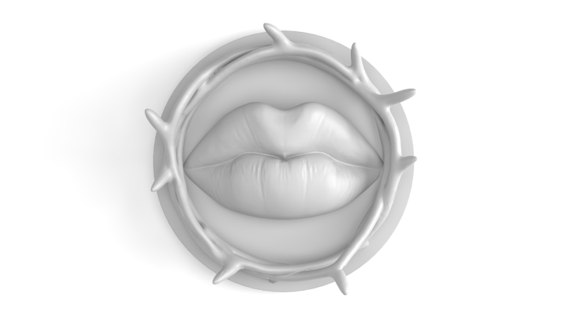 Kiss of Thorns Figure 3D Printable Model 3D Baskı Modeli .c4d .max .obj .3ds .fbx .stl .blend