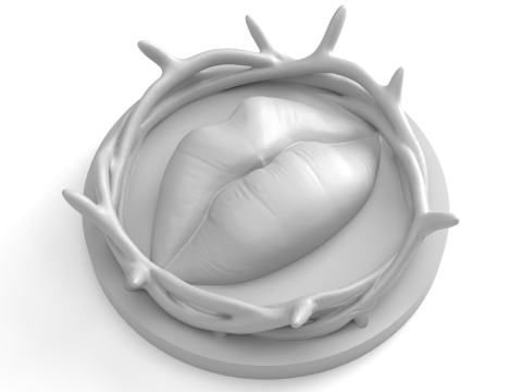 Kiss of Thorns Figure 3D Printable Model 3D Baskı Modeli