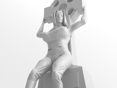 Adult nun figure 3D Printable Model 3D प्रिंट मॉडल