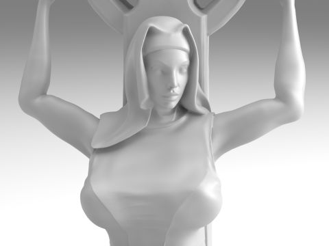 Adult nun figure 3D Printable Model Modelo de Impressão 3D