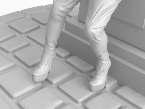 Adult nun figure 3D Printable Model Modelo de Impressão 3D