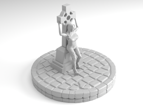 Adult nun figure 3D Printable Model Modelo de Impressão 3D