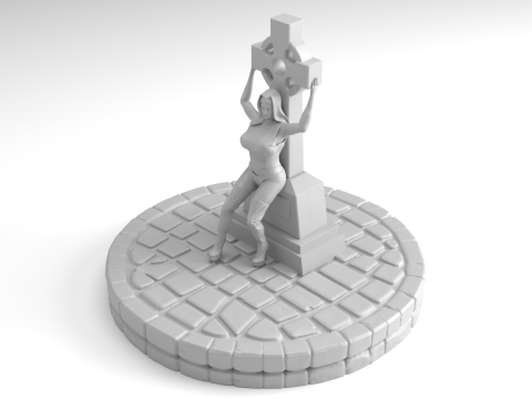 Adult nun figure 3D Printable Model Modelo de Impressão 3D