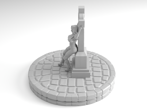 Adult nun figure 3D Printable Model Modelo de Impressão 3D