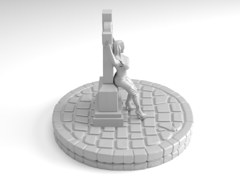 Adult nun figure 3D Printable Model Modelo de Impressão 3D