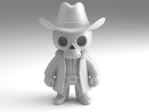 Figurine d'homme crâne modèle imprimable en 3D Modèles 3D en vedette