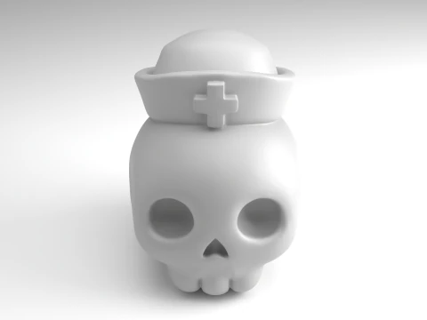 Nurse Skull Figure 3D Printable Model 3D Print Model