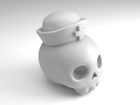 ナーススカルフィギュア 3D 印刷可能モデル 3Dプリントモデル