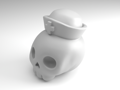ナーススカルフィギュア 3D 印刷可能モデル 3Dプリントモデル