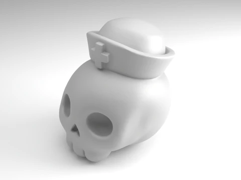 Nurse Skull Figure 3D Printable Model 3D Print Model