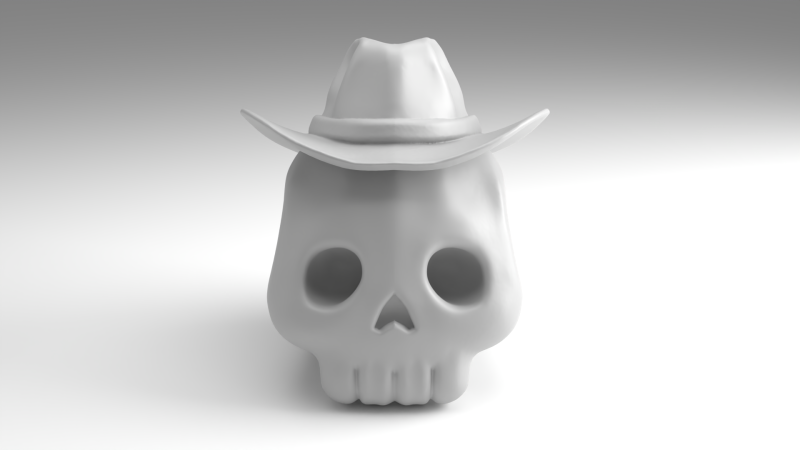 Cowboy-Schädel-Figur, 3D-druckbares Modell 3D Druckmodell .c4d .max .obj .3ds .fbx .stl .blend