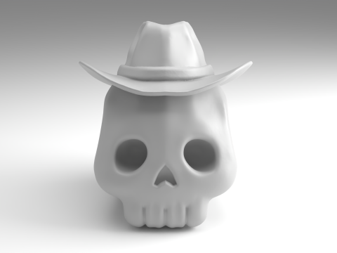 Cowboy schedel figuur 3D afdrukbaar model 3D printmodel