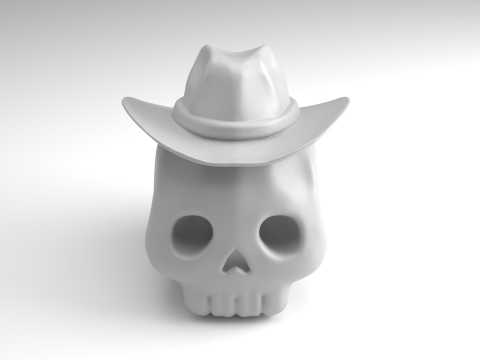 Cowboy-Schädel-Figur, 3D-druckbares Modell 3D Druckmodell