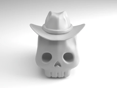 Фигура ковбойского черепа 3D модель для печати 3D Принт Модель