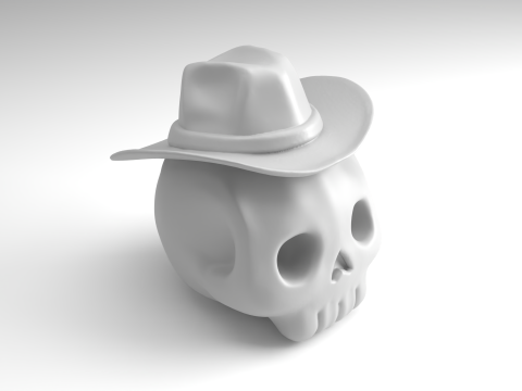 Cowboy-Schädel-Figur, 3D-druckbares Modell 3D Druckmodell