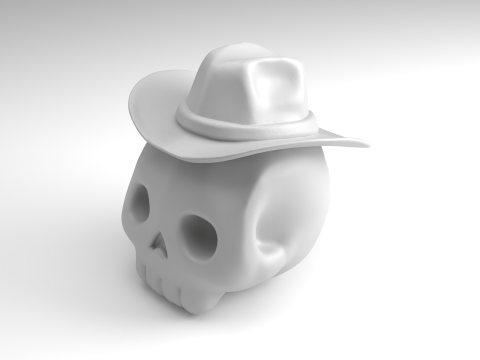 Cowboy-Schädel-Figur, 3D-druckbares Modell 3D Druckmodell