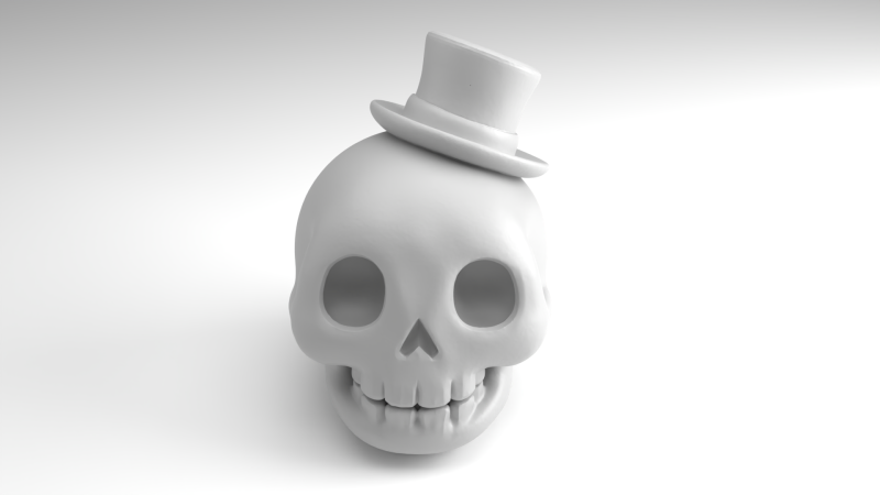 Modello stampabile 3D con figura teschio gentiluomo Modello di stampa 3D .c4d .max .obj .3ds .fbx .stl .blend 