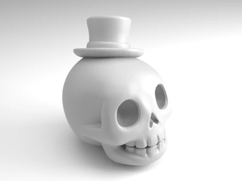 Gentleman skull Figure 3D Printable Model 3D Print Model