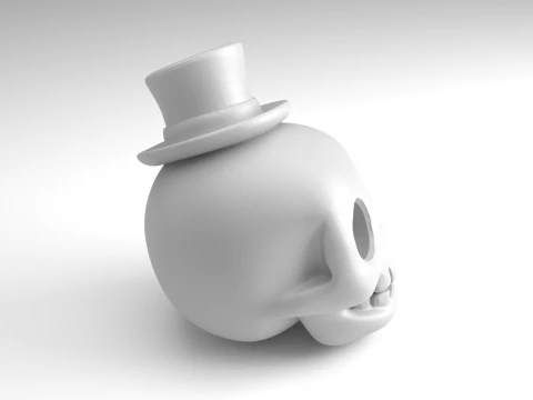 Gentleman skull Figure 3D Printable Model 3D Print Model