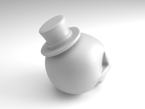 Modello stampabile 3D con figura teschio gentiluomo Modello di stampa 3D