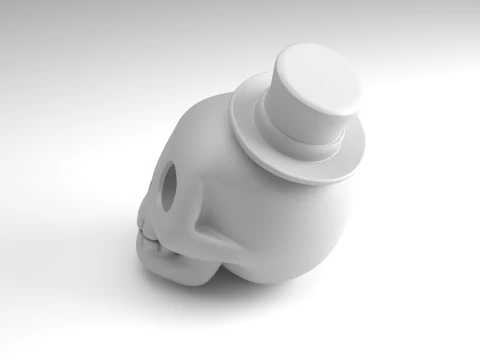 Gentleman skull Figure 3D Printable Model 3D Print Model