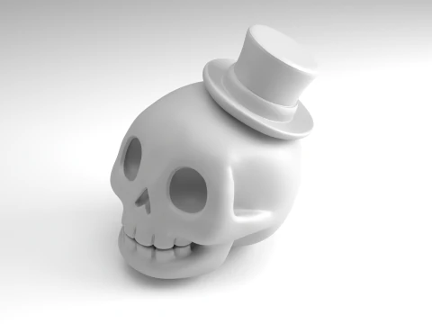 Gentleman skull Figure 3D Printable Model 3D Print Model