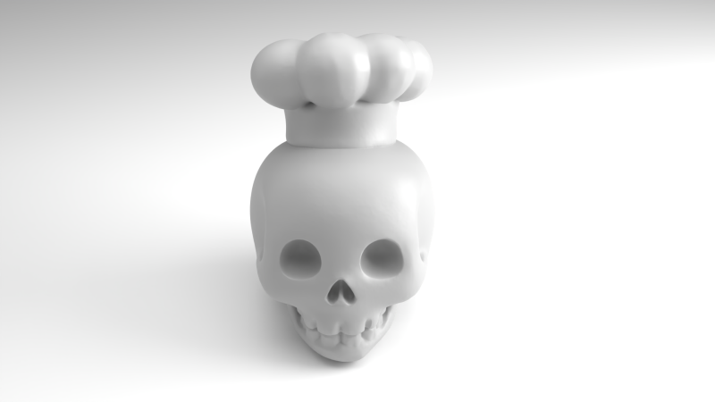Figura Calavera de Chef Modelo imprimible en 3D Modelo de impresión 3D .c4d .max .obj .3ds .fbx .stl .blend