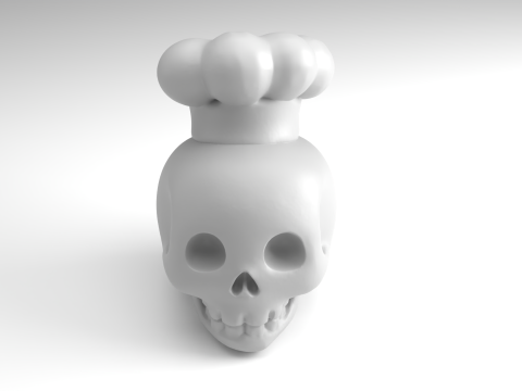 Figura do crânio do chef modelo 3D para impressão Modelo de Impressão 3D