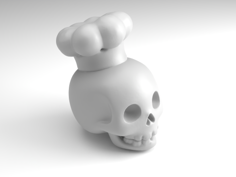 Figura Calavera de Chef Modelo imprimible en 3D Modelo de impresión 3D