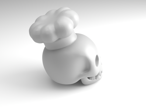 Figura Calavera de Chef Modelo imprimible en 3D Modelo de impresión 3D