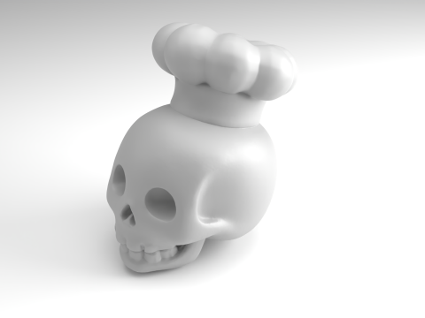 Figura Calavera de Chef Modelo imprimible en 3D Modelo de impresión 3D