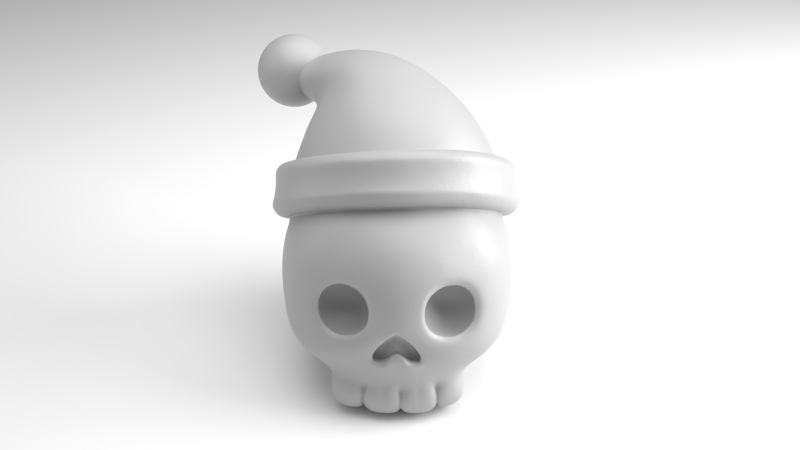 Weihnachtsschädelfigur 3D-druckbares Modell 3D Druckmodell .c4d .max .obj .3ds .fbx .stl .blend 