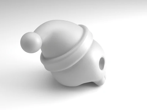 Christmas skull Figure 3D Printable Model 3D Print Model