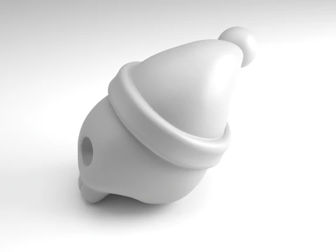 Christmas skull Figure 3D Printable Model 3D Print Model