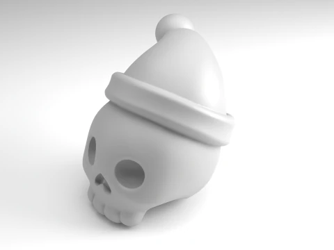 Christmas skull Figure 3D Printable Model 3D Print Model