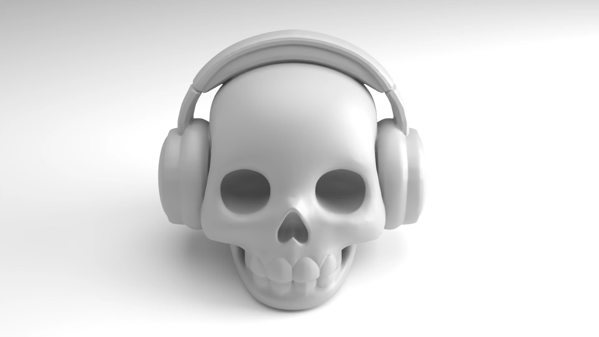 Skull with Headphones Figure 3D Printable Model 3D Print Model .c4d .max .obj .3ds .fbx .stl .blend 