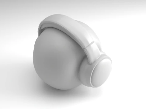 Skull with Headphones Figure 3D Printable Model 3D Print Model