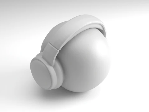 Skull with Headphones Figure 3D Printable Model 3D Print Model