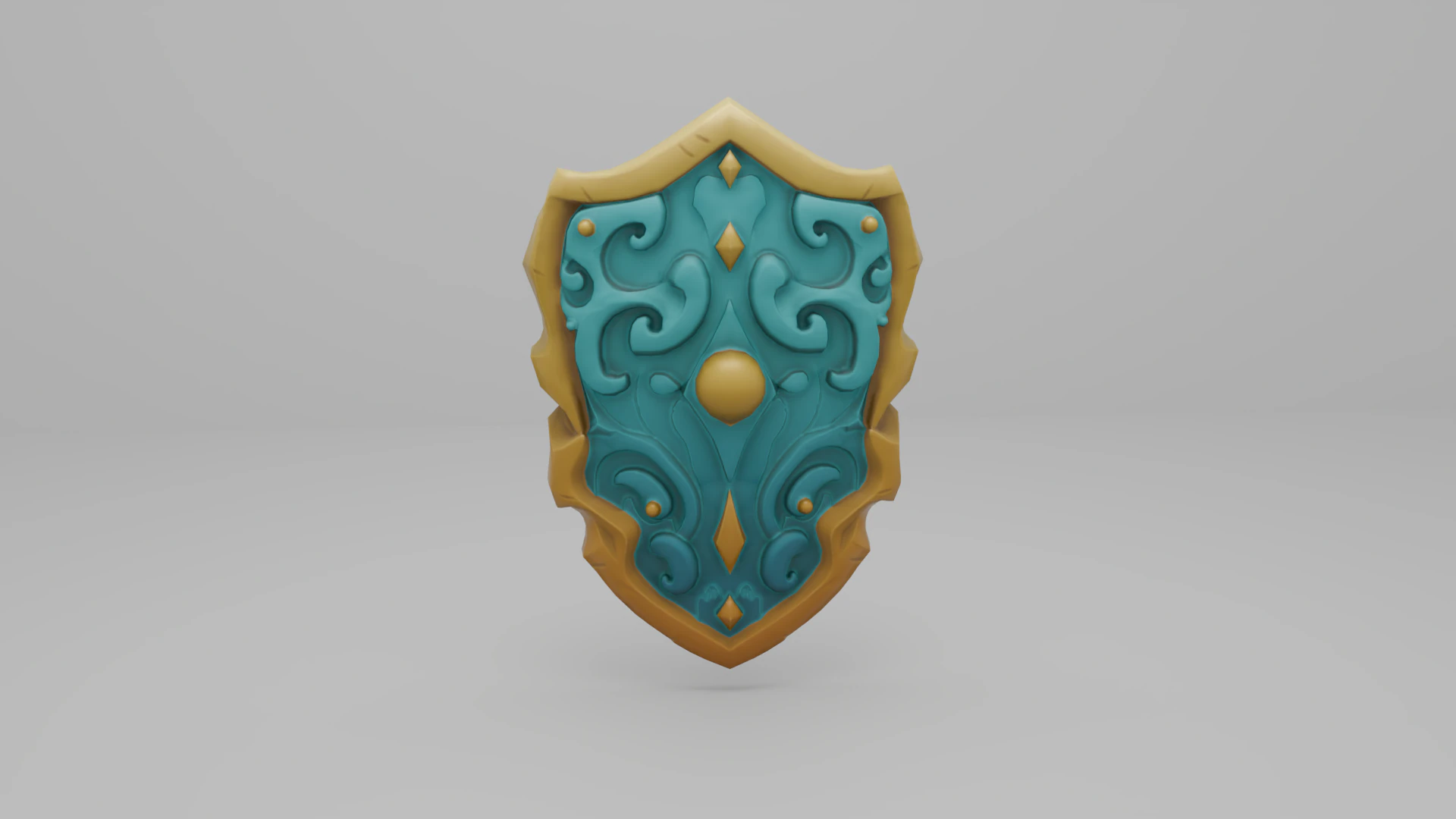 Stylized Fantasy Shield Game Ready Unity Unreal 3D Model .c4d .max .obj .3ds .fbx .stl .blend 