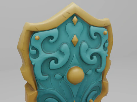 Stylized Fantasy Shield Game Ready Unity Unreal 3D Model