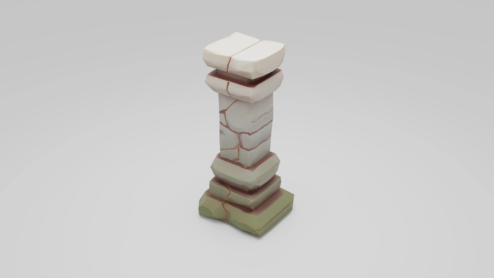 Stylized Fantasy Stone Column Game Ready Textured Unity Unreal Compatible 3D Model .c4d .max .obj .3ds .fbx .stl .blend 