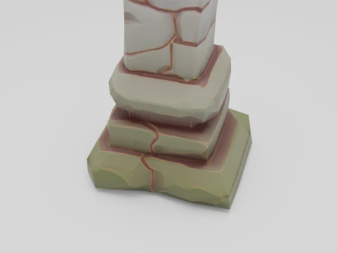 Stylized Fantasy Stone Column Game Ready Textured Unity Unreal Compatible 3D Model