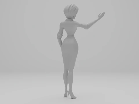 3D Female Teacher Figure 3D Printable Model 3D Print Model