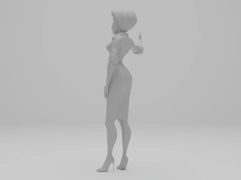3D Female Teacher Figure 3D Printable Model 3D Print Model