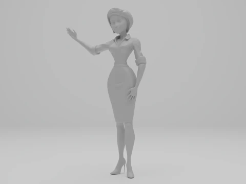 3D Female Teacher Figure 3D Printable Model 3D Print Model