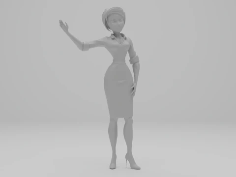 3D Female Teacher Figure 3D Printable Model 3D Print Model