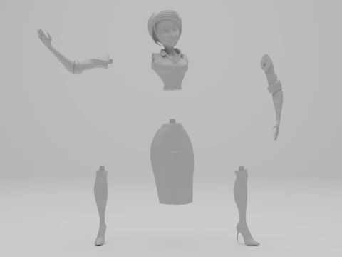 3D Female Teacher Figure 3D Printable Model 3D Print Model