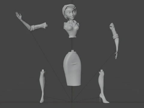 3D Female Teacher Figure 3D Printable Model 3D Print Model