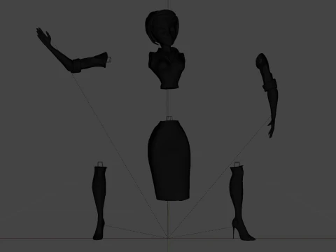 3D Female Teacher Figure 3D Printable Model 3D Print Model