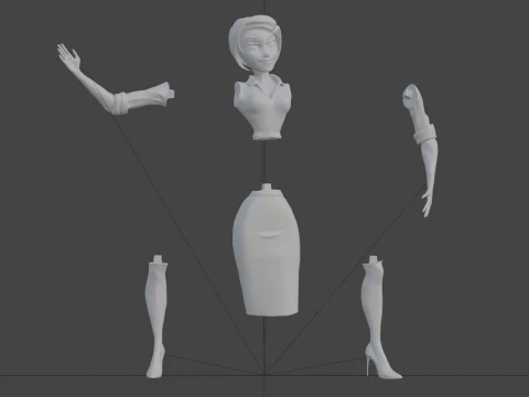 3D Female Teacher Figure 3D Printable Model 3D Print Model